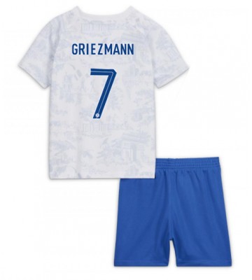Frankrig Antoine Griezmann #7 Udebanesæt Børn VM 2022 Kort ærmer (+ korte bukser)